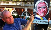 Sullivan supporter with image of Thomas Jefferson, on the Lawn at the University of Virginia, June 26, 2012. Photo courtesy John Edwin Mason