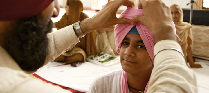 Dastar Bandi [Turban Tying] ceremony.  Photo courtesy Harjant S Gill