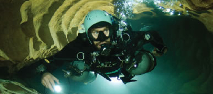 Kenneth Broad diving. Photo courtesy Wes Skiles