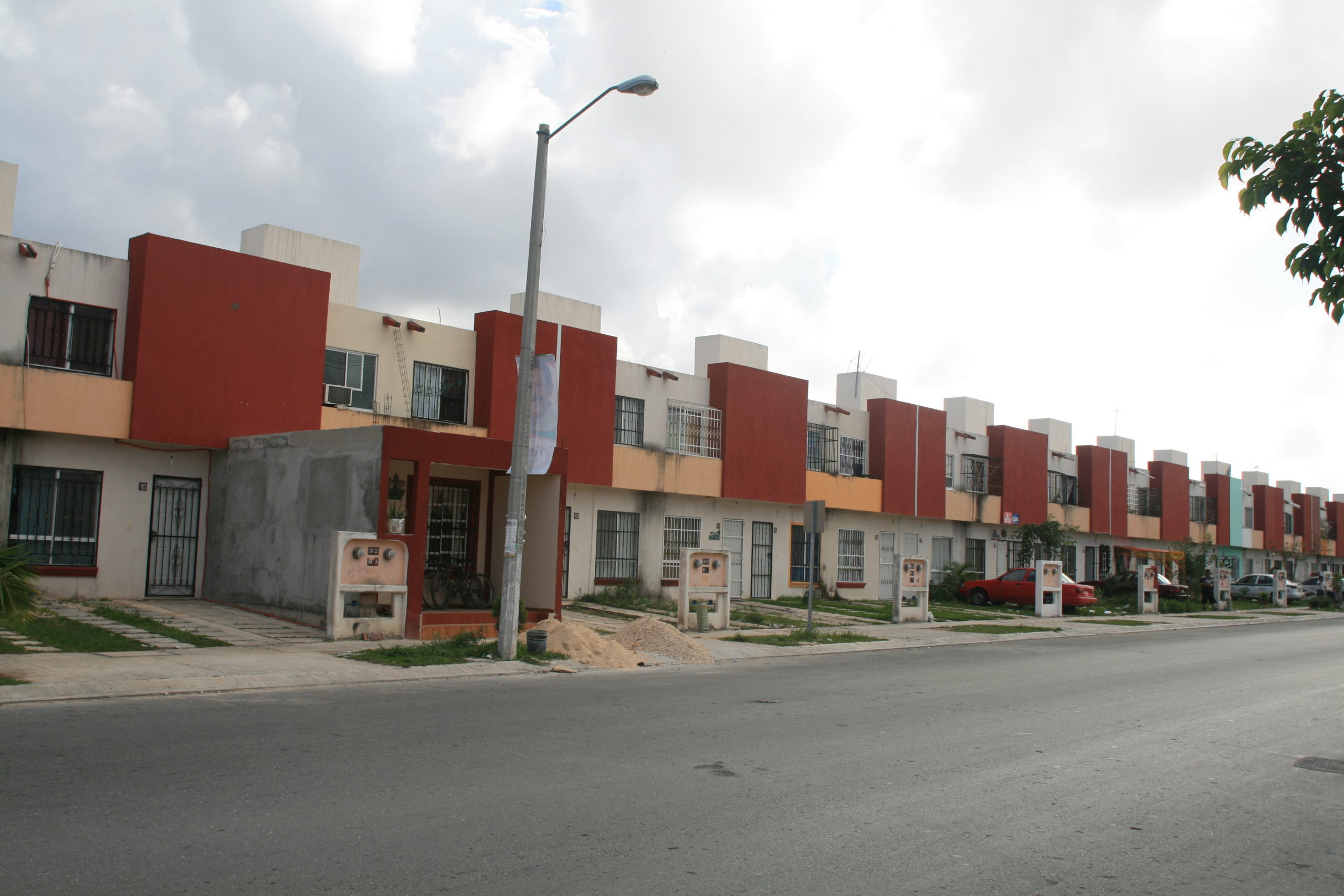 Photograph of a street with houses