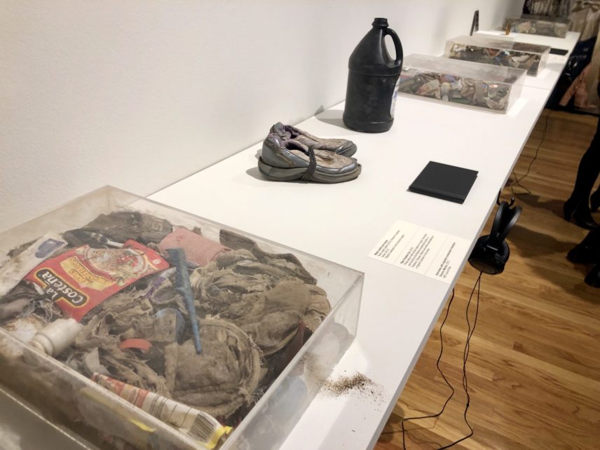 Photograph of a table with items on it.