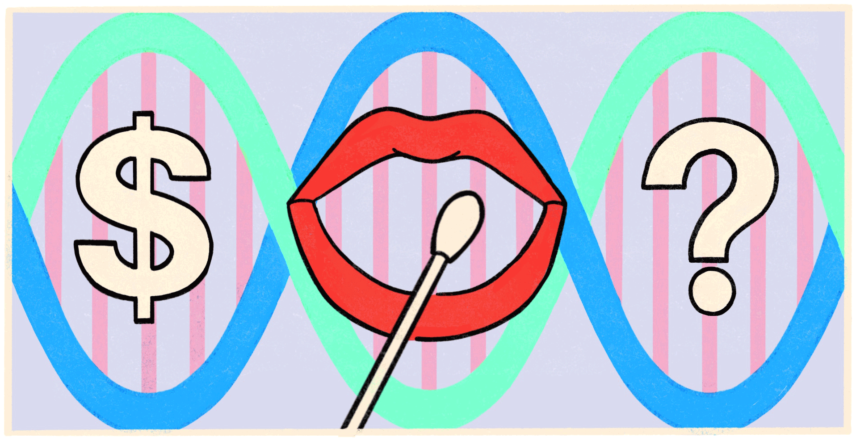 Drawing of a stylized DNA helix