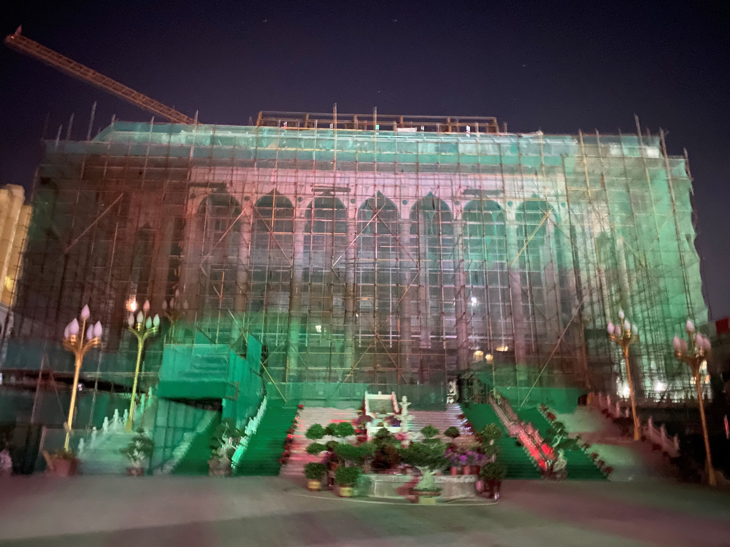 Photograph of a mosque under renovation