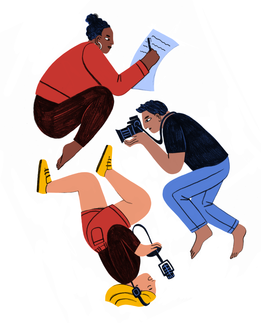 Illustration of three people