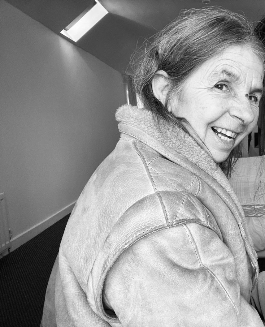 Black and white photograph of a woman