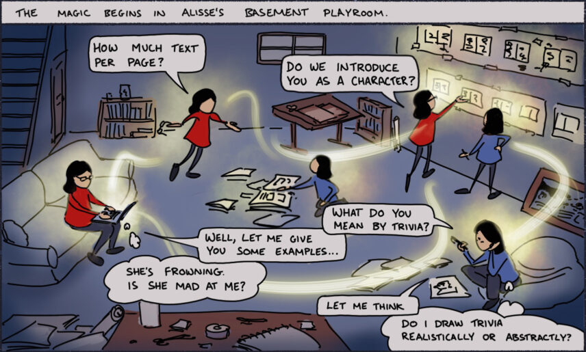 One panel of an illustrated comic book