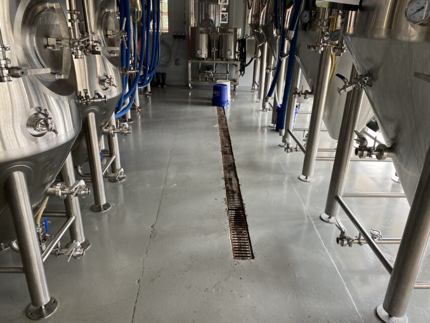 Photograph of a brewery floor