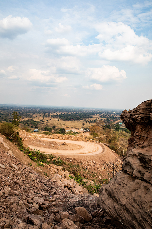 Photograph of a curve in a road under construction