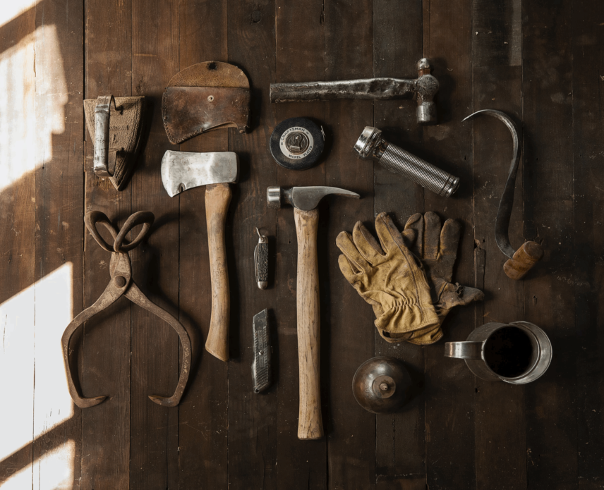 Photograph of a collection of tools