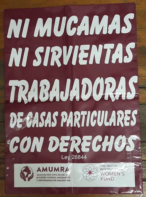 Photo of a red and white poster