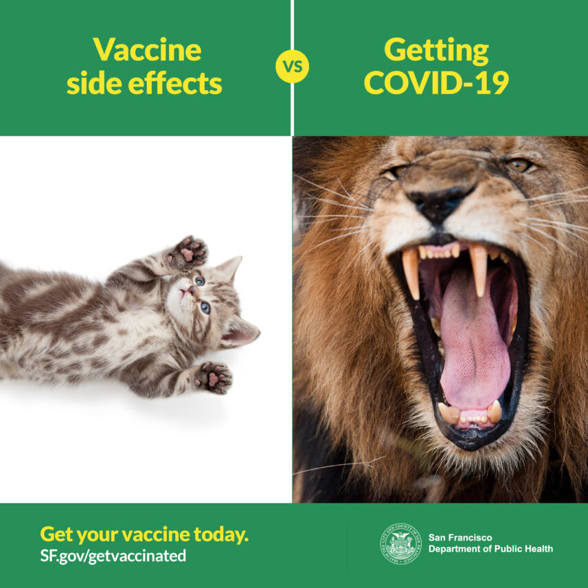 Public health ad about COVID-19 vaccinations