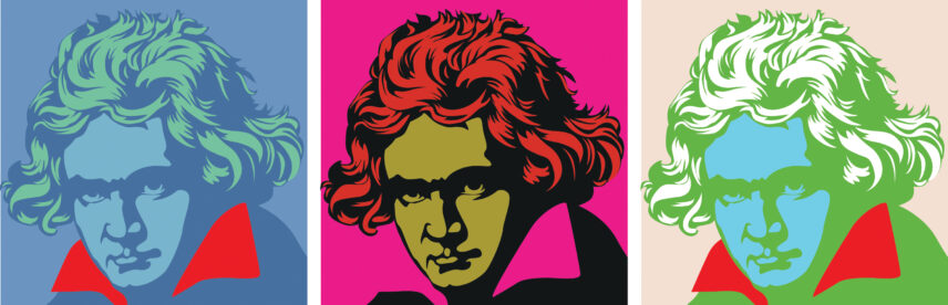 Three illustrations of Beethoven