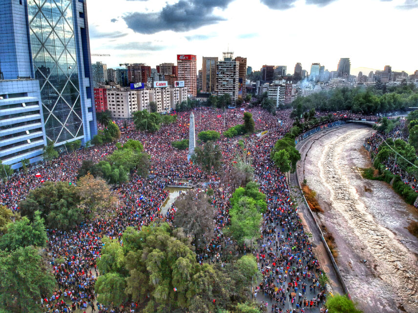 Photograph of a massive crowd outdoors