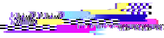 Decorative element. Purple, blue, pink, yellow, black, and white lines overlap and create the impression of a digital, visual glitch, like one might see on a malfunctioning monitor.