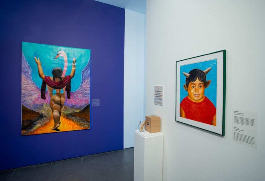 View upon leaving the gallery showing La Última Ofrenda, 2022.
