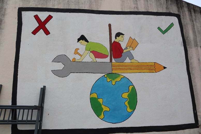 Figure 3: Education as the Right Path: The school’s aspirational infrastructure promotes and reinforces the belief that education is the rightful path for the empowerment of marginalized communities.