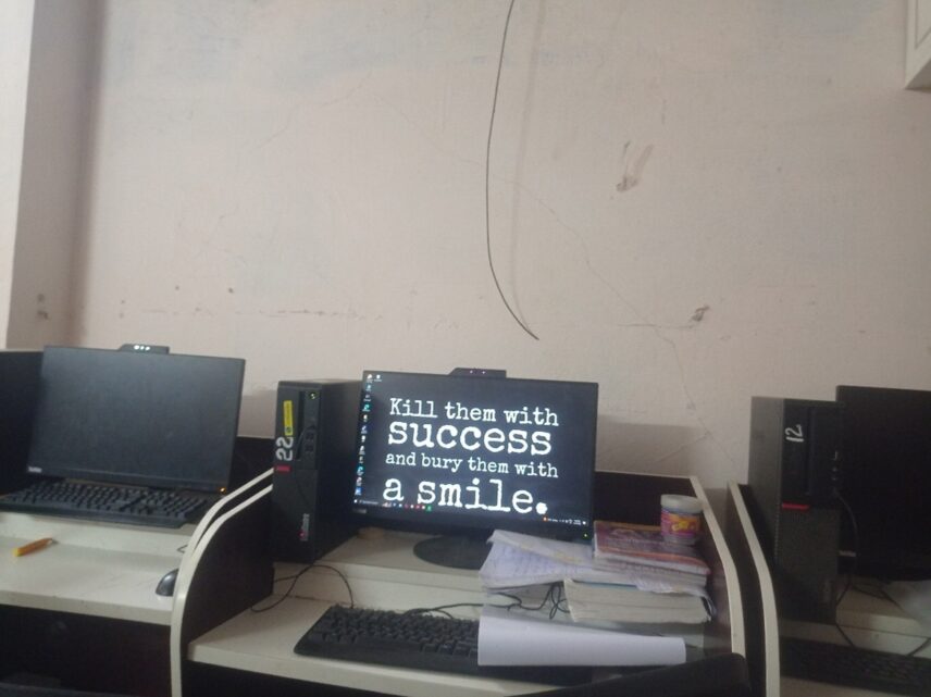 Figure 6: Aspirations on the Screen: A student’s computer wallpaper displays the quotation, “Kill them with success and bury them with a smile.”