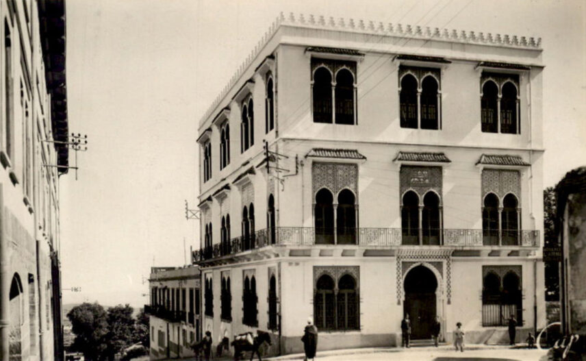Black-and-white photograph of the Dar El-Hadith Madrasa in Tlemcen, 1937