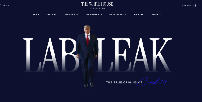 A screenshot of the COVID.gov website banner.