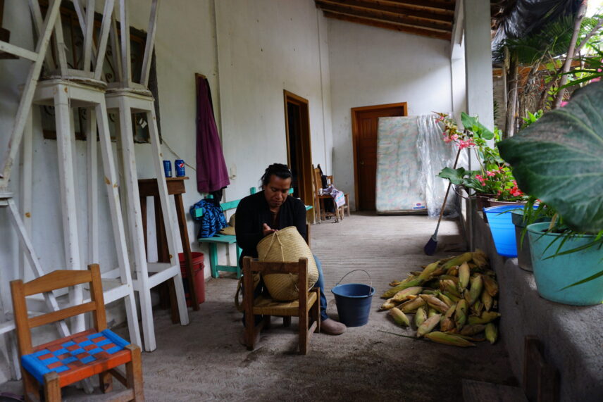 Photograph of an informant sitting on their patio