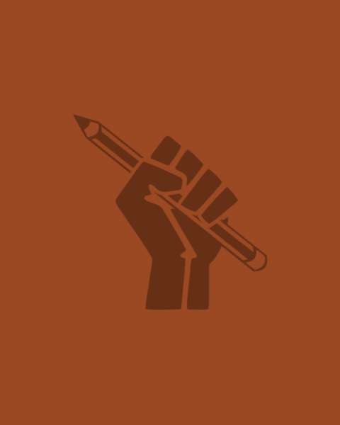 graphic of closed fist grasping a pencil