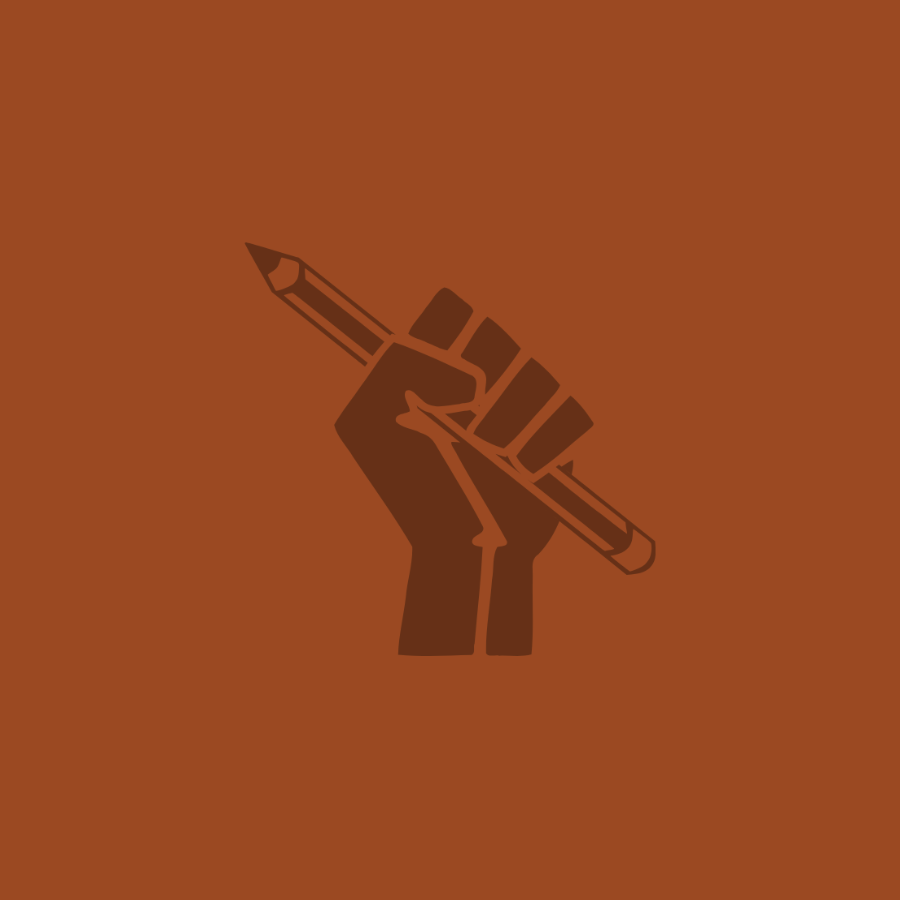 graphic of closed fist grasping a pencil