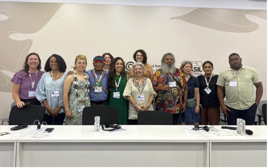 Figure 6. Collaborative side event co-sponsored by the AAA with the Association of Brazilian Anthropologists, Climate Alliance, IDOS, INFOE and LIQUIT at COP30 in Brazil focused on Indigenous knowledge of the just transition.